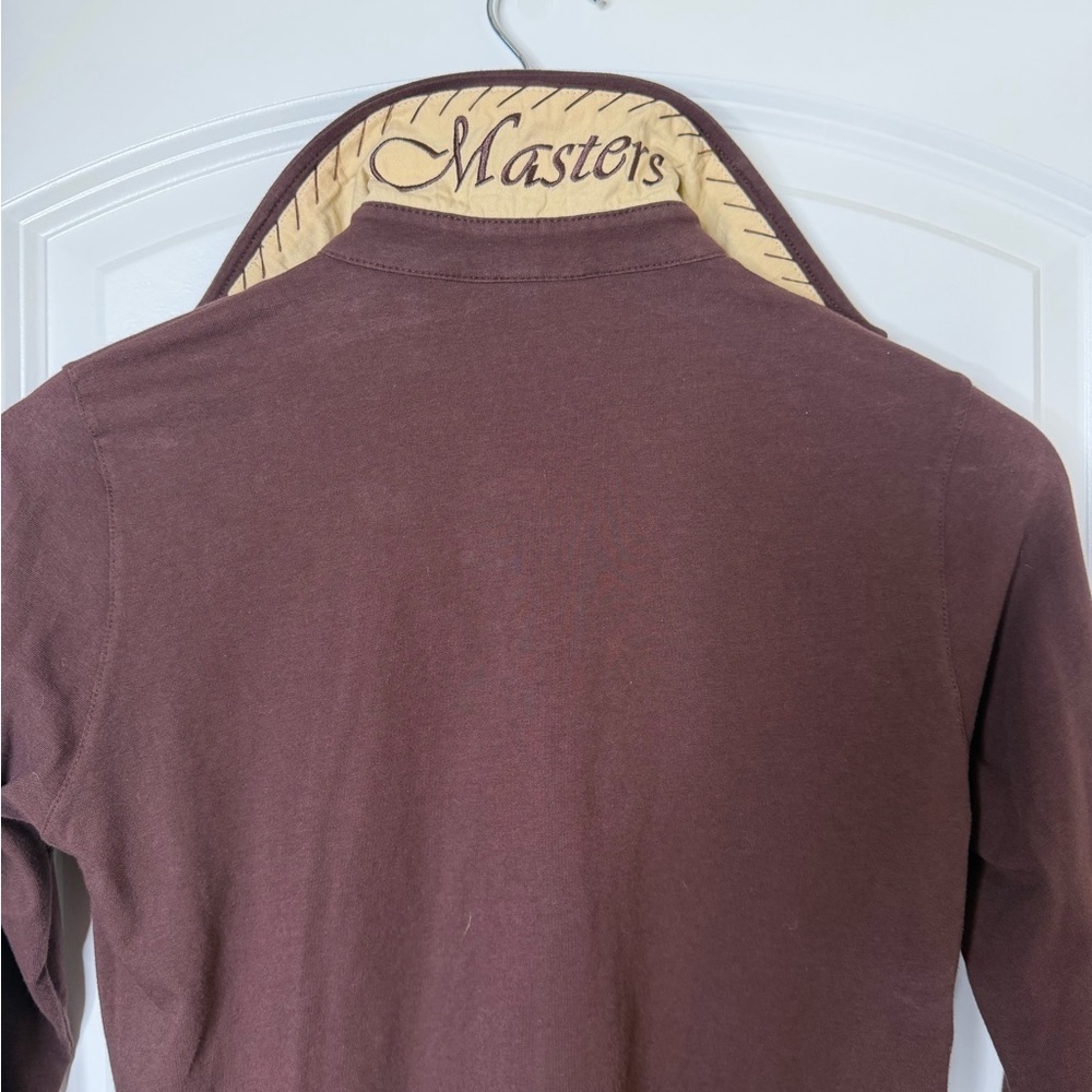Masters Tournament Women’s Brown Long Sleeve Polo Shirt Sz 6 Embroidered Augusta
